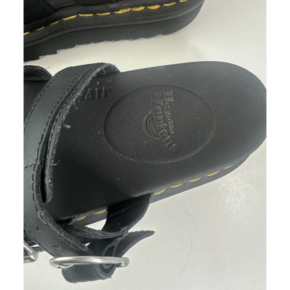 Dr Doc Martens Black Blaire Slides Buckle Strap Sandals Women's US Size 8 Shoes - Picture 9 of 16